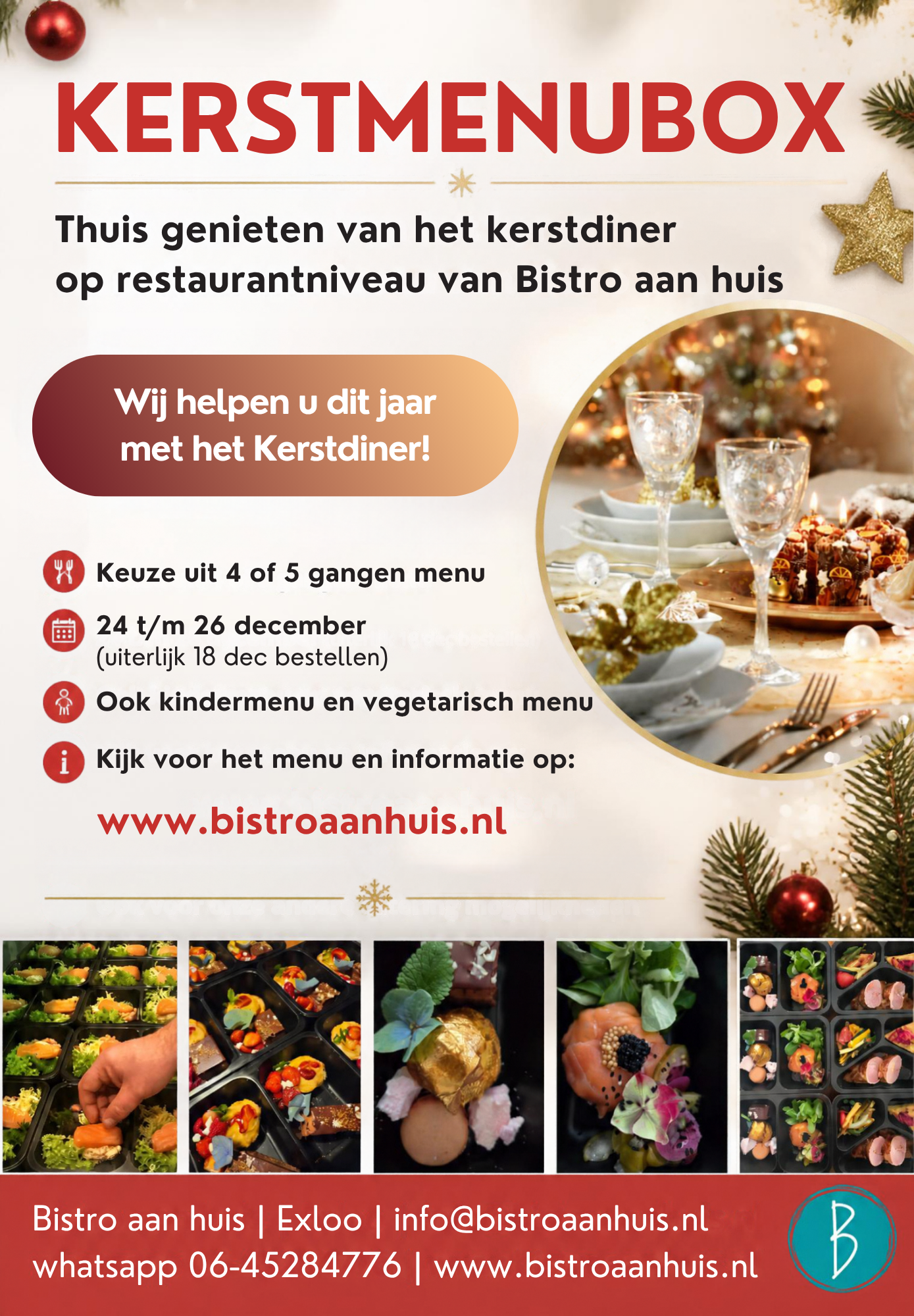 Kerst 2026 bistro aan huis