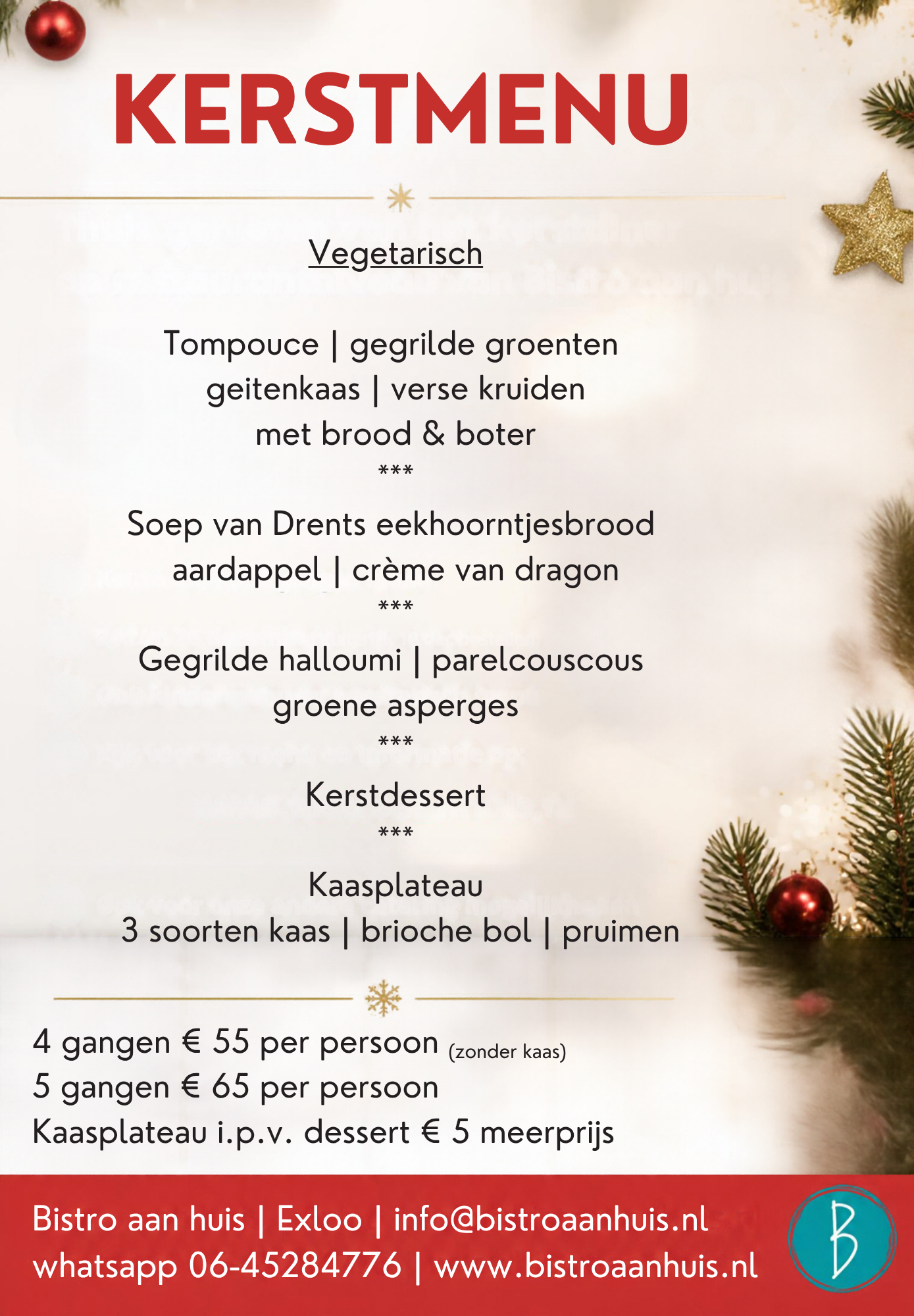 Vegetarisch kerstmenu